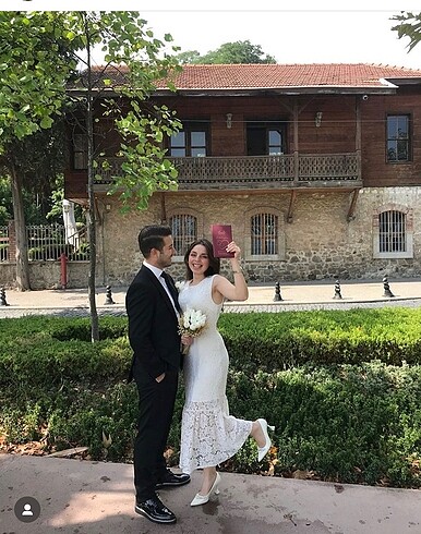 Dantelli midi mudo elbise