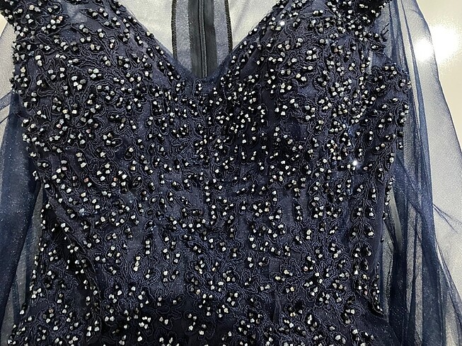 LACİVERT NİŞANLIK ABİYE - Görsel 2