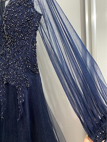 LACİVERT NİŞANLIK ABİYE - Görsel 4