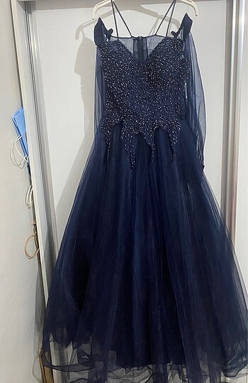 LACİVERT NİŞANLIK ABİYE - Görsel 10