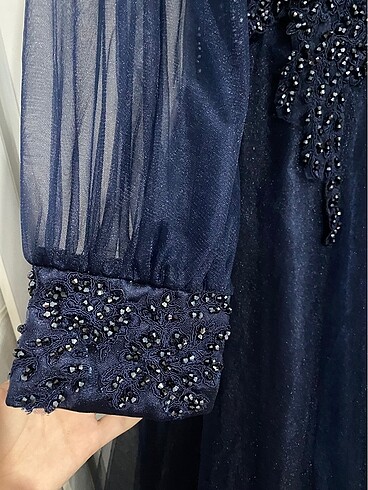 LACİVERT NİŞANLIK ABİYE - Görsel 6