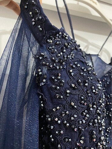 LACİVERT NİŞANLIK ABİYE - Görsel 7