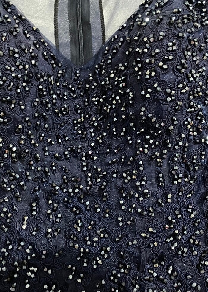 LACİVERT NİŞANLIK ABİYE - Görsel 2