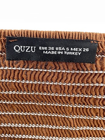 36 Beden kahverengi Renk Quzu Mini Üst %70 İndirimli.
