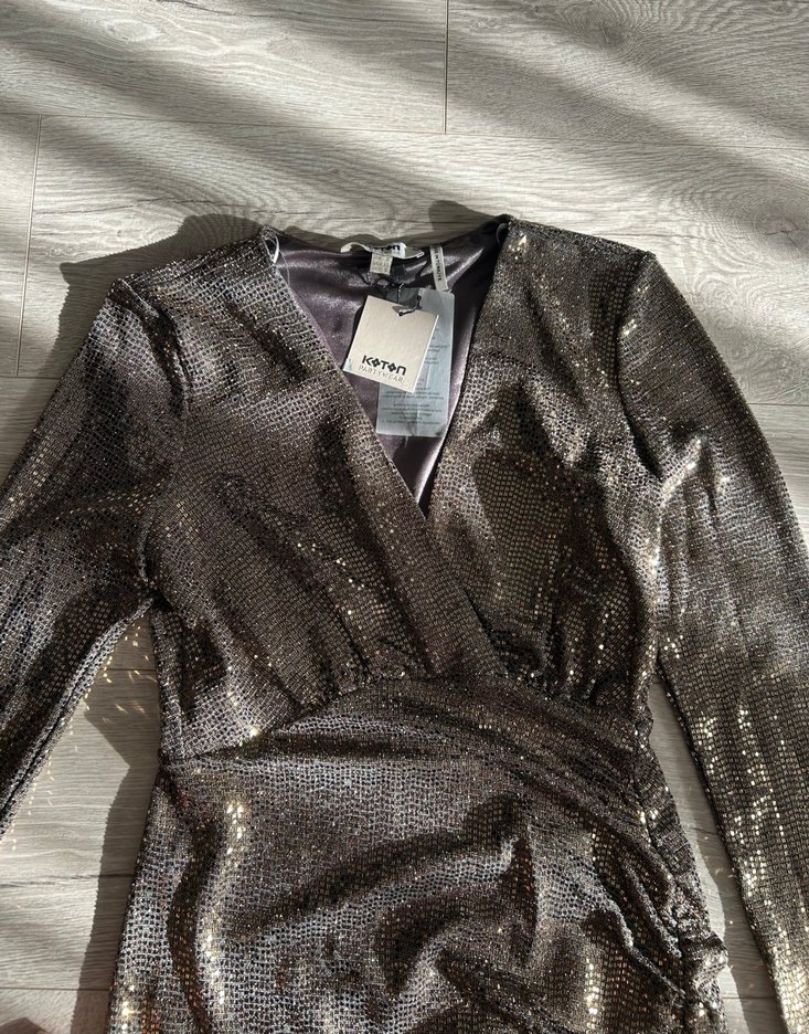 KOTON PAYETLİ ELBİSE - Görsel 3