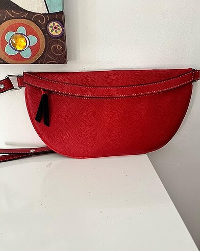 Pinkylola Moon model Kırmızı sunı deri Gögüs/omuz çanta