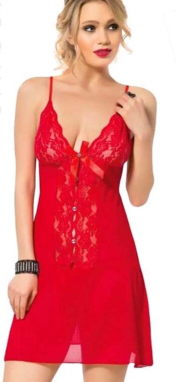 Victoria s Secret Fantezi kırmızı gecelik