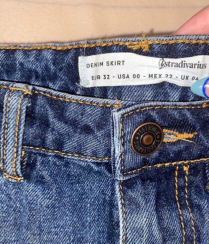 32 Beden stradivarius kot denim etek