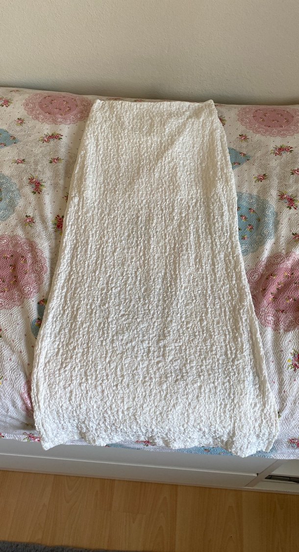 Beyaz Dantel Detaylı Uzun Kadın Etek - Görsel 2