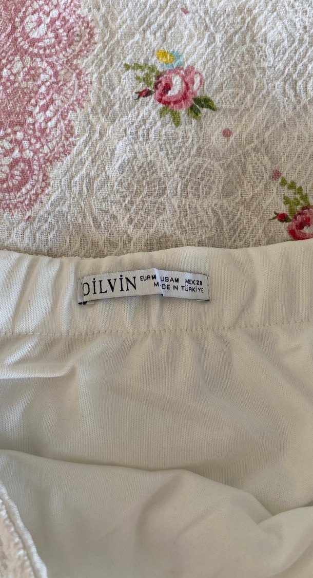 Beyaz Dantel Detaylı Uzun Kadın Etek - Görsel 4