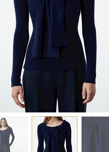 Lacivert Kadın Uzun Kollu Bluz - Görsel 2