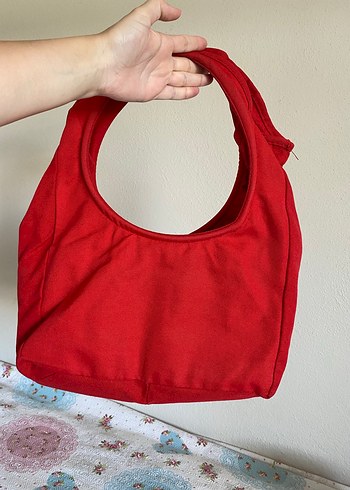 Düğmeli Kırmızı Kadın Omuz Çantası - Görsel 2
