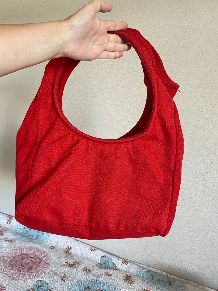 Düğmeli Kırmızı Kadın Omuz Çantası - Görsel 2