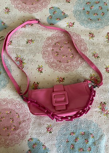 Parlak Pembe Deri Kadın Çanta - Görsel 2