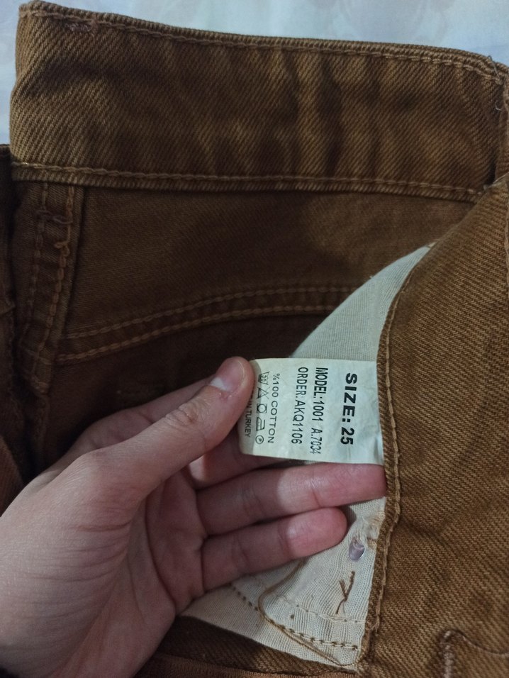 Kahverengi Taba Mom Jean - Görsel 4