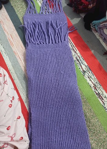 Diğer Mor Örme Yün Atkı