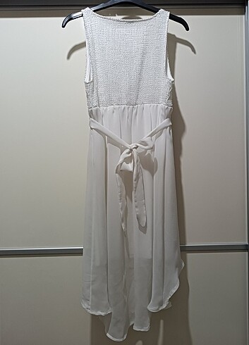 Beyaz yazlık mezuniyet elbisesi - Görsel 5