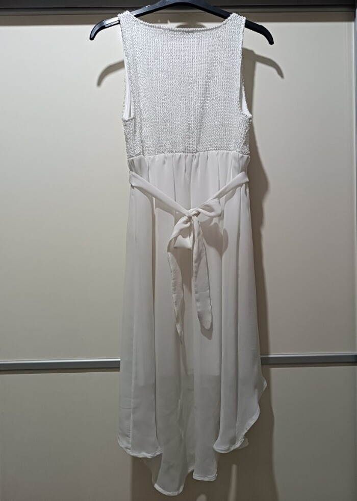 Beyaz yazlık mezuniyet elbisesi - Görsel 5