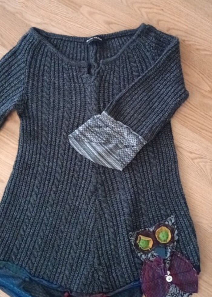 Örme kazak tunik y2k - Görsel 3