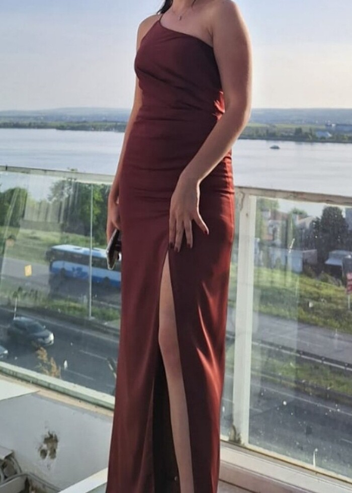 Saten abiye elbise - Görsel 4