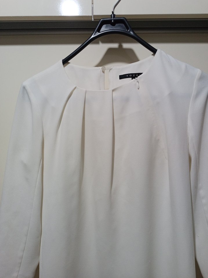 Tüzün Beyaz şık elbise - Görsel 2