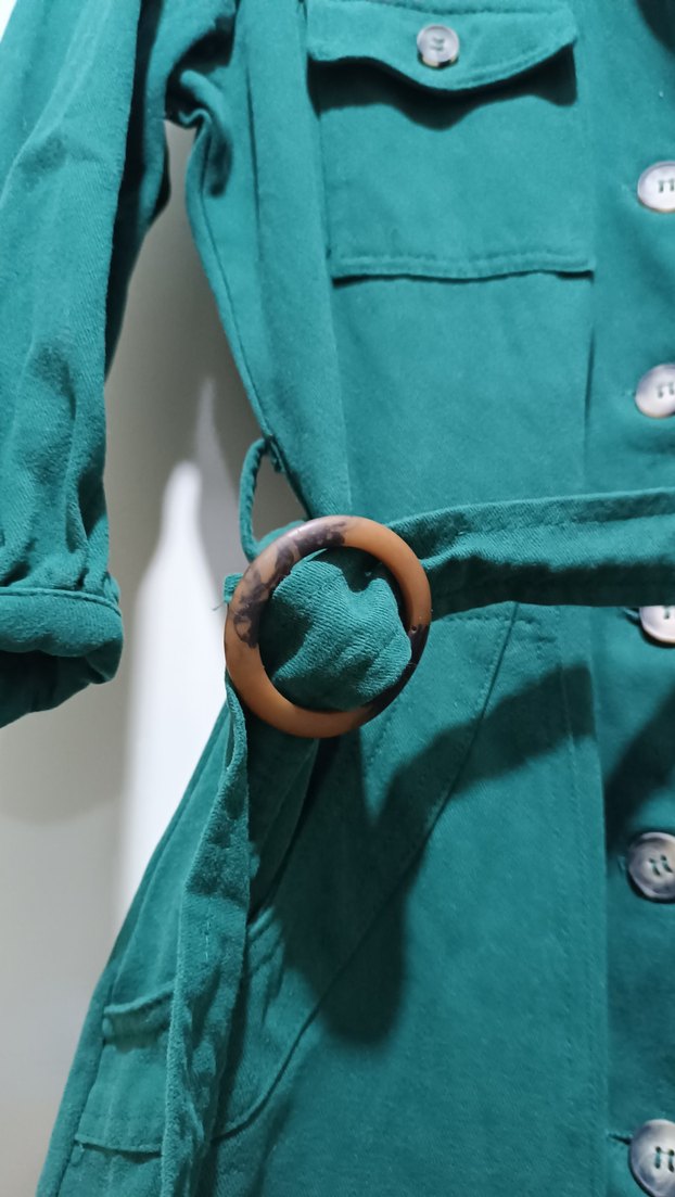 Kemerli Yeşil Kadın elbise - Görsel 2