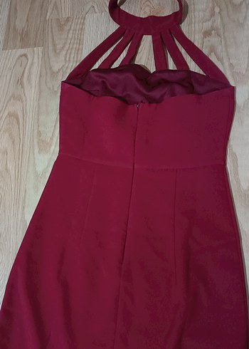 Trendyolmilla Bordo mezuniyet - nişan elbisesi - Görsel 4