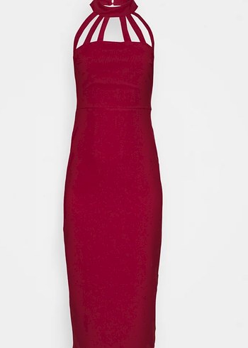 Trendyolmilla Bordo mezuniyet - nişan elbisesi - Görsel 2