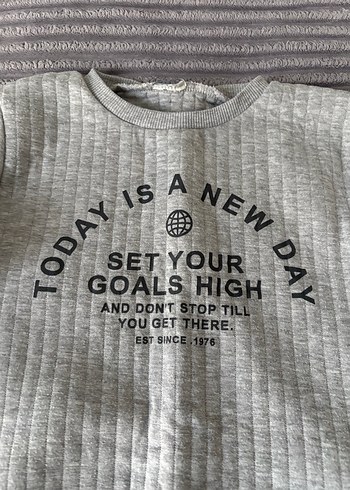 Gri Erkek Çocuk Uzun Kollu Triko Sweatshirt - Görsel 2