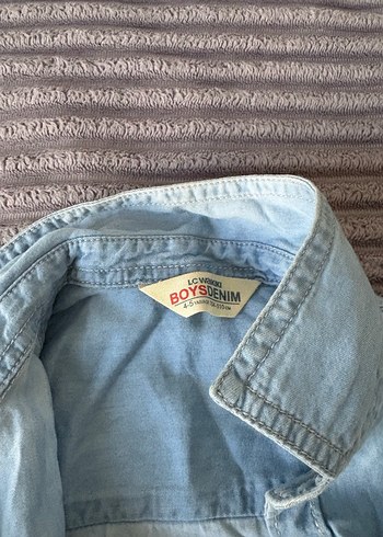 Mavi Kısa Kollu Erkek Çocuk Kot Gömlek - Görsel 3