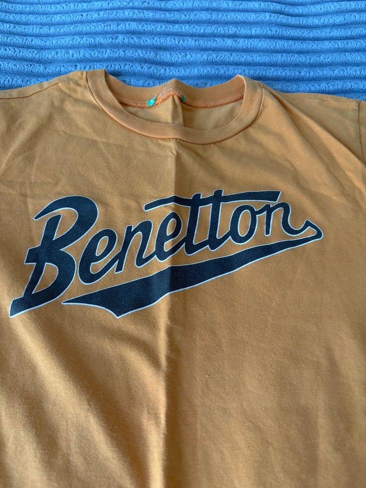 Erkek Çocuk Sarı Kısa Kollu Benetton Tişört - Görsel 2