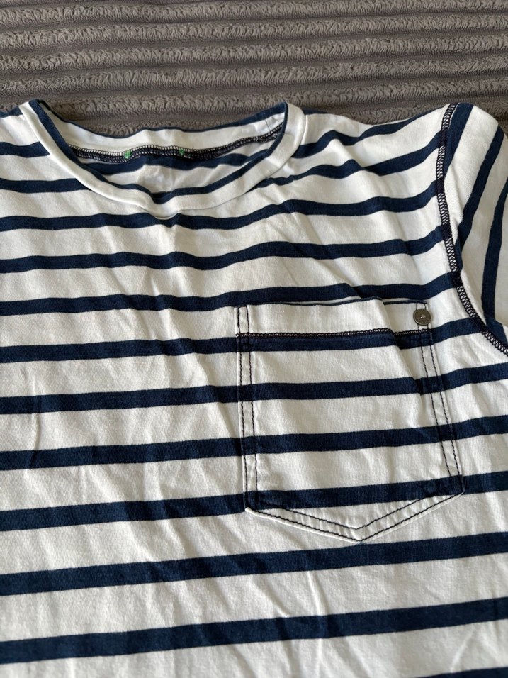 Erkek Çocuk Çizgili Kısa Kollu Tişört - Görsel 2