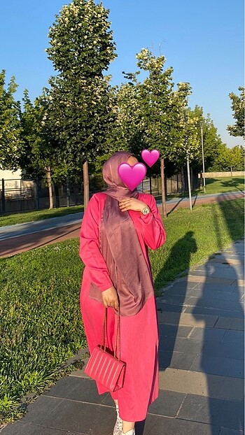 Diğer Pembe elbise uzun kol