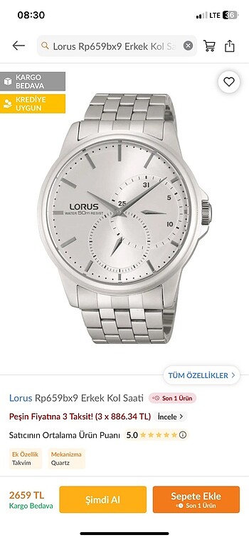 Lorus Rp659bx9 Erkek Kol Saati - Görsel 2