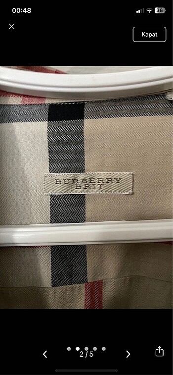 Burberry Ekose Gömlek - Görsel 5