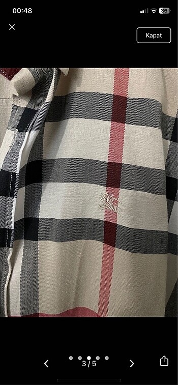 xxl Beden kahverengi Renk Burberry Ekose Gömlek