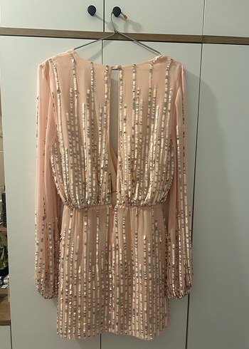 Lovers and Friends Pul Detaylı Pembe Mini Elbise - Görsel 4