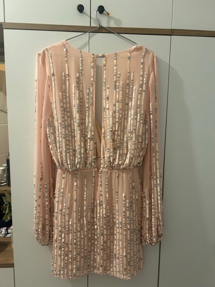 Lovers and Friends Pul Detaylı Pembe Mini Elbise - Görsel 4