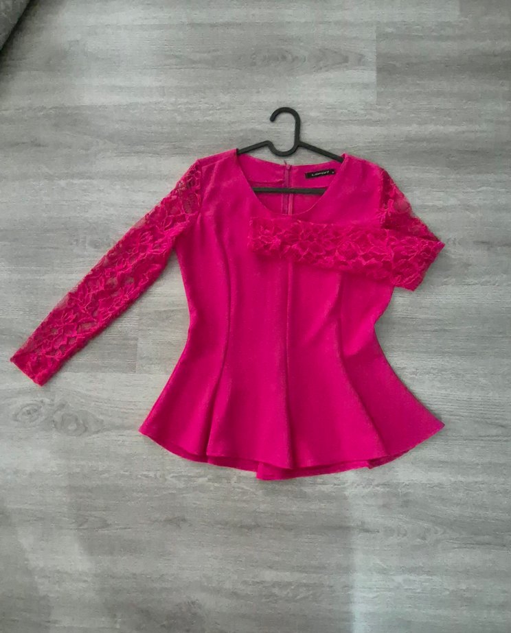 Dantel Detaylı Pembe Mini Bluz - Görsel 2