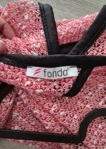 Kadın Pembe Uzun Kollu Triko Panço - Görsel 5