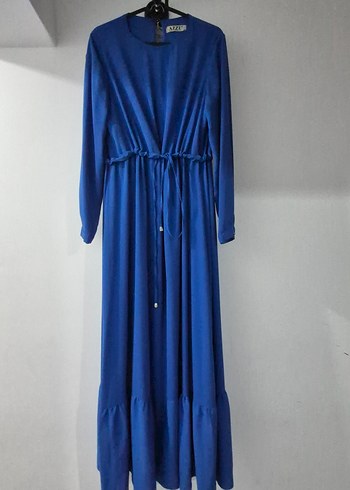 Mavi Uzun Kollu Salaş Elbise - Görsel 3