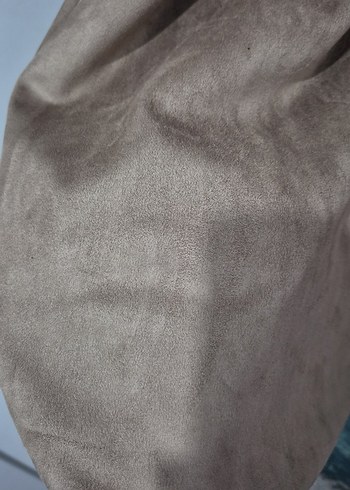 Kadın Bej Süet Uzun Palto - Görsel 6