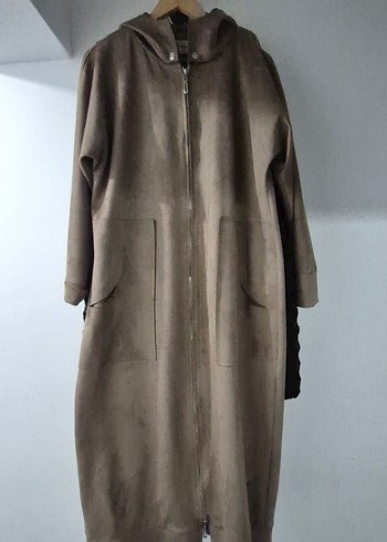 Kadın Bej Süet Uzun Palto - Görsel 2