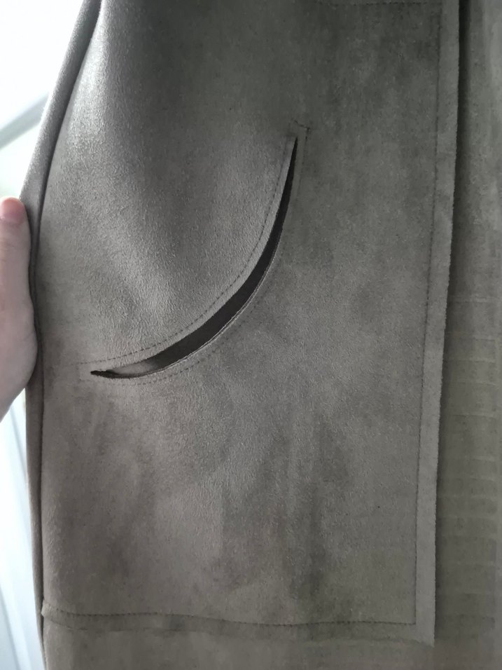 Kadın Bej Süet Uzun Palto - Görsel 3