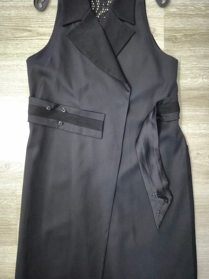 Siyah Kemerli Uzun Kadın Abiye Elbise - Görsel 2