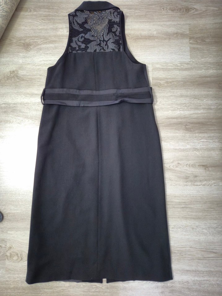 Siyah Kemerli Uzun Kadın Abiye Elbise - Görsel 5