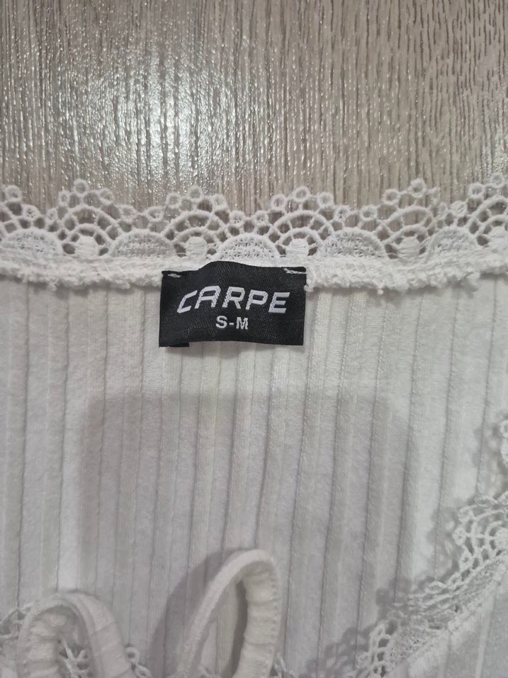 Beyaz coquette Bluz - Görsel 2