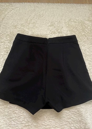 xs Beden Düğmeli Siyah Mini Etek şortlu