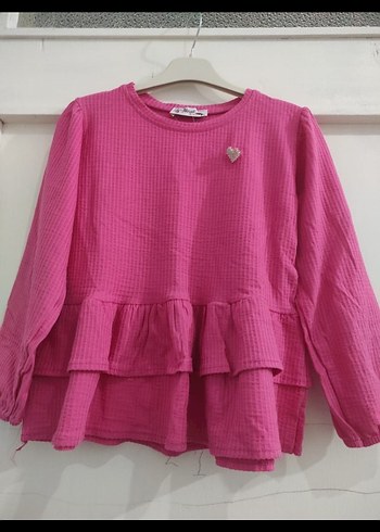 Pembe Fırfırlı Uzun Kollu Bebek Kız Takımı - Görsel 3