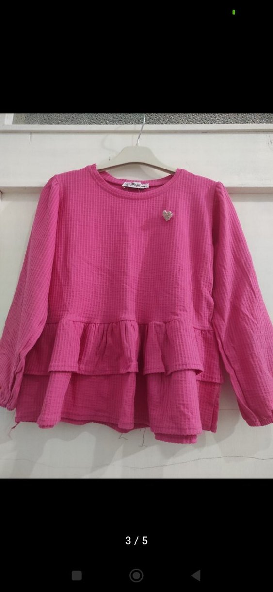 Pembe Fırfırlı Uzun Kollu Bebek Kız Takımı - Görsel 3